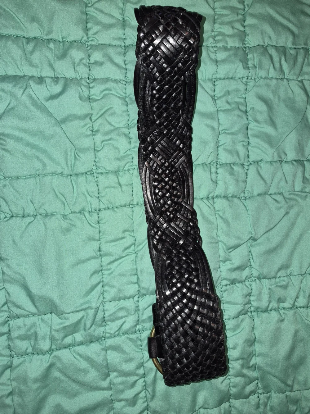Vinatge Lauren Ralph Lauren Genuine leather. Woven Belt with Gold Ring Buckle